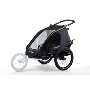 CUBE Kinder Fahrradanhänger Double CMPT black